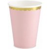 PartyDeco Tégliky papierové ružové so zlatým okrajom 220 ml PartyDeco Tégliky papierové ružové so zlatým okrajom 220 ml