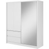 Piaski SARA 180 šatníková skriňa so zrkadlom, biela/biela Piaski SARA 180 šatníková skriňa so zrkadlom, biela/biela