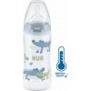 NUK FC+ fľaša s kontrolou teploty so cumlíkom Flow Control - 300 ml Farba: Modrá NUK FC+ fľaša s kontrolou teploty so cumlíkom Flow Control - 300 ml Farba: Modrá