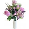 Umelá kytica Ruža & Ľalia x12 48cm fialová umelá Umelá kytica Ruža & Ľalia x12 48cm fialová umelá