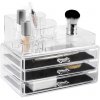 Compactor Velký organizér na kosmetiku 3 zásuvky, horní úložný prostor čirý plast