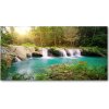 Foto obraz sklo tvrzené Vodopád v lese 100x50 cm Foto obraz sklo tvrzené Vodopád v lese 100x50 cm