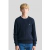 Gant Shield Cotton Cable C-neck Evening Blue