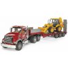 Bruder Nákladné auto MACK Granit náves a traktor JCB Bruder Nákladné auto MACK Granit náves a traktor JCB