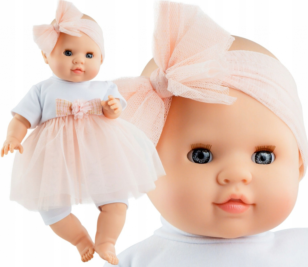 Paola Reina Realistické miminko holčička Toni v tylových šatech Los Manus 36 cm