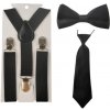Amparo Miranda® Detský set motýlik, kravata a traky H001 čierny Amparo Miranda® Detský set motýlik, kravata a traky H001 čierny