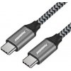 PremiumCord ku31cw1 USB-C M/M, 100W 20V/5A 480Mbps bavlněný oplet, 1m PremiumCord ku31cw1 USB-C M/M, 100W 20V/5A 480Mbps bavlněný oplet, 1m