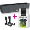 Lechuza Samozavlažovací kvetináč plastový Lechuza Balconera 80 štartovací set 80 x 19 cm s držiakom a 12 l Pon drenážou granitový
