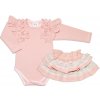Baby Nellys dielna sada body dl.rukáv suknička s krajkou a volánikmi pudrová Baby Nellys dielna sada body dl.rukáv suknička s krajkou a volánikmi pudrová