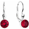 Strieborné náušnice visiace s krištálmi červené okrúhle 31112.3 ruby Strieborné náušnice visiace s krištálmi červené okrúhle 31112.3 ruby