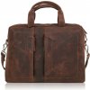 Paolo Peruzzi Pánska kožená taška na notebook, praktické uchytenie na kufor | hnedá E-26-NBR