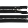 Kovový zips No 5 dĺžka 80 cm s ozdobným jazdcom - čierna strieborná Kovový zips No 5 dĺžka 80 cm s ozdobným jazdcom - čierna strieborná
