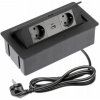 Zásuvka zapustená do dosky stola čierna predlžovačka GTV SOFT 2xUSB A + C Zásuvka zapustená do dosky stola čierna predlžovačka GTV SOFT 2xUSB A + C
