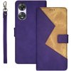 Peňaženkové kožené puzdro IDEWEI Splicing na Oppo A58 5G - Fialová Peňaženkové kožené puzdro IDEWEI Splicing na Oppo A58 5G - Fialová