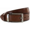 Tmavo hnedý spoločenský kožený pánsky opasok Varnavas 105 cm Tmavo hnedý spoločenský kožený pánsky opasok Varnavas 105 cm