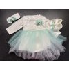 Dievčenské šaty na krst s body smotanová 54 mätová Dievčenské šaty na krst s body smotanová 54 mätová