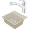 Granitový drez Vima s batériou Grohe Eurosmart 500x530 mm béžový Granitový drez Vima s batériou Grohe Eurosmart 500x530 mm béžový
