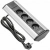 GTV Zásuvkový set rohový strieborný 4x230V + kábel - AE-PBKT4U-80 GTV Zásuvkový set rohový strieborný 4x230V + kábel - AE-PBKT4U-80