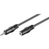 Kábel 2,5mm stereo jack M/F 2m, čierny, CCS Kábel 2,5mm stereo jack M/F 2m, čierny, CCS