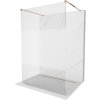 Mexen Kioto, priechodná sprchová zástena 100 x 200 cm, 8mm číre sklo - námraza, 2x zlatá stabilizačná rozpera, profil ružové zlato, 800-100-002-60-35 Mexen Kioto, priechodná sprchová zástena 100 x 200 cm, 8mm číre sklo - námraza, 2x zlatá stabilizačná rozpera, profil ružové zlato, 800-100-002-60-35
