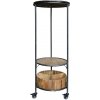 Chic Antique Čierny kovový regál na kolieskach s drevenými podnosmi Fil de Fer - 60*160 cm - Chic Antique Chic Antique Čierny kovový regál na kolieskach s drevenými podnosmi Fil de Fer - 60*160 cm - Chic Antique
