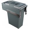 Elletipi Sivý vstavaný plastový odpadkový kôš 35 l Block 2.0