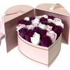 Lososový otvárací flower box s farebnými ružami Lososový otvárací flower box s farebnými ružami