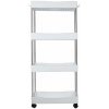 Ruhhy 24291 Regál na kolieskach, 4 police biela Ruhhy 24291 Regál na kolieskach, 4 police biela