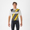 CASTELLI Cyklistický dres s krátkym rukávom - HERITAGE - čierna/biela/žltá 3XL CASTELLI Cyklistický dres s krátkym rukávom - HERITAGE - čierna/biela/žltá 3XL