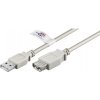 Kábel USB 2.0 A-A M/F 1.8m, High Speed, predlžovací, sivý, CERT Kábel USB 2.0 A-A M/F 1.8m, High Speed, predlžovací, sivý, CERT
