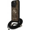 Guess PU 4G kovové logo crossbody púzdro pre iPhone 15 Pro hnedé GUHCP15LP4GMGCRW