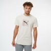PUMA Pánske bavlnené tričko s krátkym rukávom – béžové 2XL PUMA Pánske bavlnené tričko s krátkym rukávom – béžové 2XL