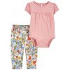 CARTER'S Set 2dielny body kr. rukáv, legíny Pink Embroidery dievča 12m CARTER'S Set 2dielny body kr. rukáv, legíny Pink Embroidery dievča 12m