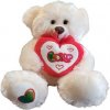 Medveď so srdcom a mašľou biely 25 cm Medveď so srdcom a mašľou biely 25 cm