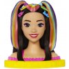 Barbie Neónovo dúhová česacia hlava-čiernovláska HMD81