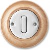Prepínač striedavý, biela / prírodný buk, porcelán, ABB Decent 3559K-C06345 50 Prepínač striedavý, biela / prírodný buk, porcelán, ABB Decent 3559K-C06345 50