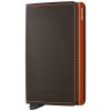 Kožené puzdro na karty SECRID Slimwallet Matte Truffle hnedá s oranžovým prešitím Kožené puzdro na karty SECRID Slimwallet Matte Truffle hnedá s oranžovým prešitím