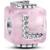 PANDORA korálka Kocka z ružového murana LOVE 794433C01 PANDORA korálka Kocka z ružového murana LOVE 794433C01