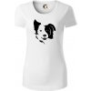 Border kólia obrys hlavy - Dámske tričko z organickej bavlny Origin (GOTS) - L ( Biela ) Border kólia obrys hlavy - Dámske tričko z organickej bavlny Origin (GOTS) - L ( Biela )