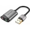 Externí zvuková karta Vention USB 0.15M Gray Metal Type Externí zvuková karta Vention USB 0.15M Gray Metal Type