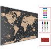 ALLboards magnetický obraz na stěnu bez rámu 60 x 90 cm - fotoobraz černá mapa světa ALLboards magnetický obraz na stěnu bez rámu 60 x 90 cm - fotoobraz černá mapa světa