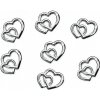 Ozdobná dekorácia srdca strieborné - 25 ks Ozdobná dekorácia srdca strieborné - 25 ks