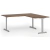 Kancelársky stôl PRIMO BETA L, 180x180 cm, sivá podnož, orech Kancelársky stôl PRIMO BETA L, 180x180 cm, sivá podnož, orech