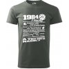 1984 v kocke - Klasické pánske tričko vyššej gramáže - M ( Tmavá bridlica (sivá so zeleným nádychom) ) 1984 v kocke - Klasické pánske tričko vyššej gramáže - M ( Tmavá bridlica (sivá so zeleným nádychom) )