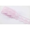 Polyesterová vyšívaná čipka - ružová - šírka 4,5 cm Polyesterová vyšívaná čipka - ružová - šírka 4,5 cm