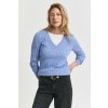 SVETER GANT STRETCH COTTON CABLE V-NECK CLEAR SKY SVETER GANT STRETCH COTTON CABLE V-NECK CLEAR SKY