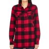 Burnside Dámska flanelová košeľa BU5210 Red - Black -Checked XXL Burnside Dámska flanelová košeľa BU5210 Red - Black -Checked XXL
