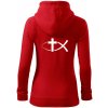 Ježíšova ryba - Mikina dámska trendy zipper s kapucňou - S ( Červená ) Ježíšova ryba - Mikina dámska trendy zipper s kapucňou - S ( Červená )