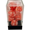Chessex Sada koctek Marble Orange/White Polyhedral Dice Set 7 ks Chessex Sada koctek Marble Orange/White Polyhedral Dice Set 7 ks