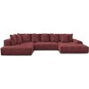 Vínovočervená ženilková rozkladacia/s úložným priestorom rohová pohovka (ľavý roh/do tvaru Vínovočervená ženilková rozkladacia/s úložným priestorom rohová pohovka (ľavý roh/do tvaru